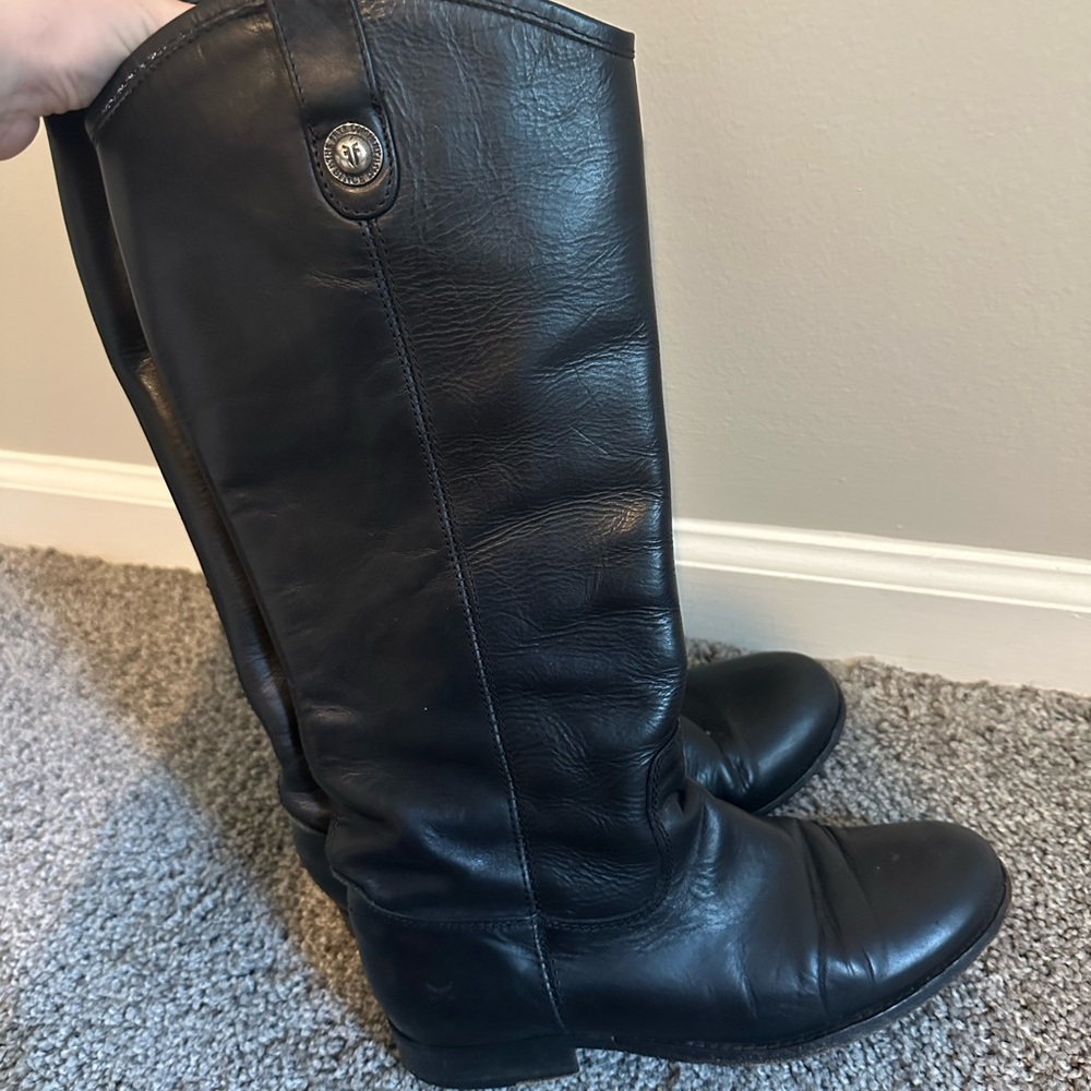 Frye Dark Leather Tall Boots